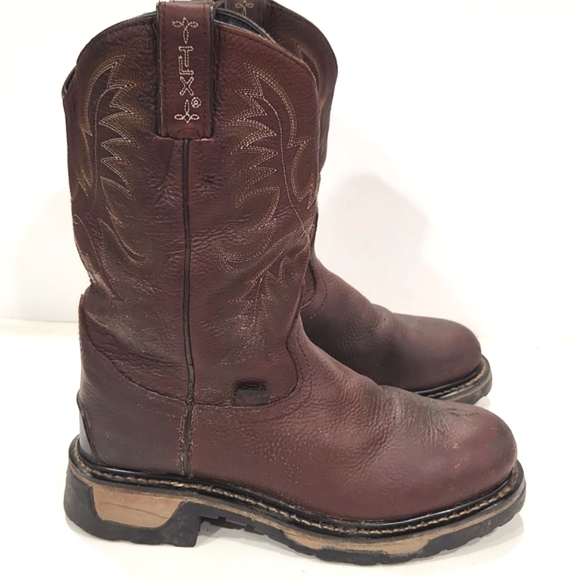 Tony Lama TLX Pitstop Steel Toe Leather Waterproof Work Boots Men's 8D - Picture 2 of 14